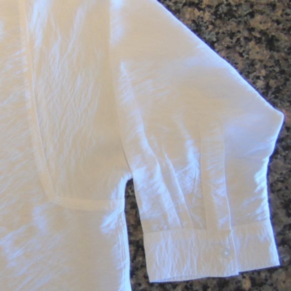 LOFT Bright White Shirt Medium Petite - Picture 8 of 10